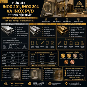 PHÂN BIỆT INOX 201, INOX 304 VÀ INOX PVD TRONG NỘI THẤT