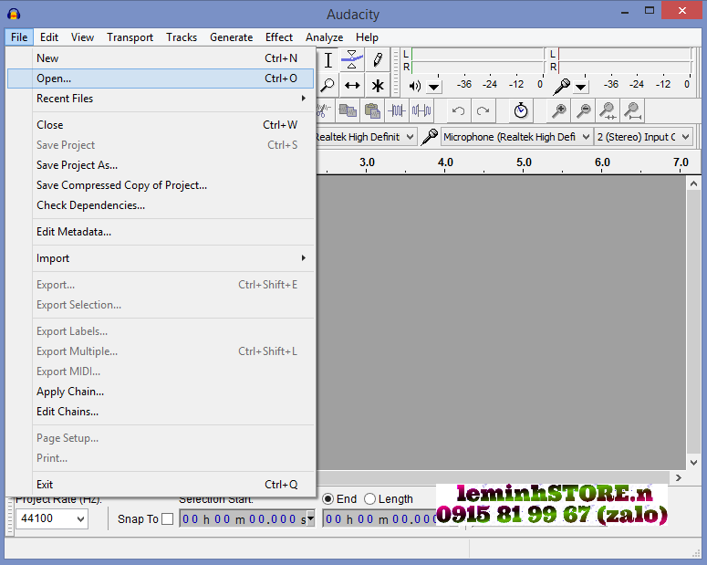 Audacity - Biên tập, xử lý âm thanh đa năng --002