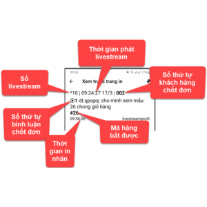 Máy in chốt đơn Livestream Shopee kết nối điện thoại