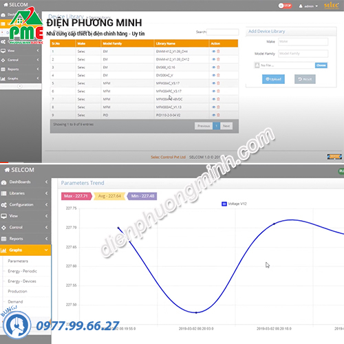 Phần mềm giám sát năng lượng SELCOM - Model Selcom