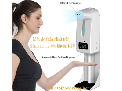 Máy đo thân nhiệt K10 Pro rửa tay khử khuẩn cho nhân viên cơ quan, văn phòng công ty