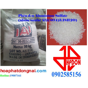 Phèn đơn Aluminium Sulfate (nhôm sunfat Al2(SO4)3.18H2O)