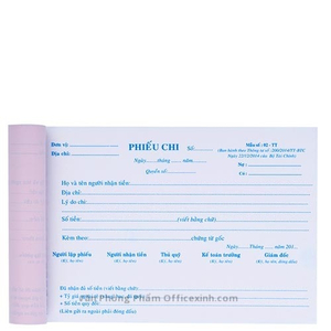 Phiếu chi 2 liên A5