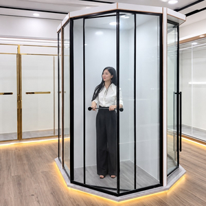 Phòng Tắm Kính Slim Inox Góc 135° – Xử Lý Mặt Bằng Xiên | Citybuilding