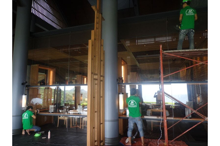 Phục hồi tẩy ố, xử lý kính bảy màu, vảy cá Khu Nghỉ Dưỡng Sinh Thái 6 Sao AMAN tại Phan Rang