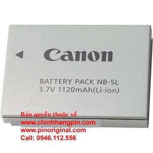 PIN (battery) máy ảnh Canon NB-5L Lithium-Ion (3.7v, 1120mAh) chính hãng original