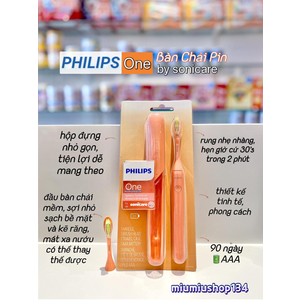 Bàn chải pin Philips One by Sonicare màu cam 🇺🇸