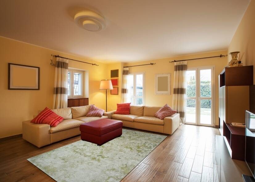 Thảm lông ngắn trải sàn phòng khách