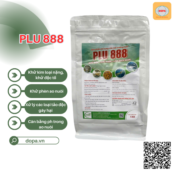 PLU 888: KHỬ ĐỘC – KHỬ PHÈN – LÀM SẠCH NƯỚC CHO AO NUÔI HIỆU QUẢ VƯỢT TRỘI