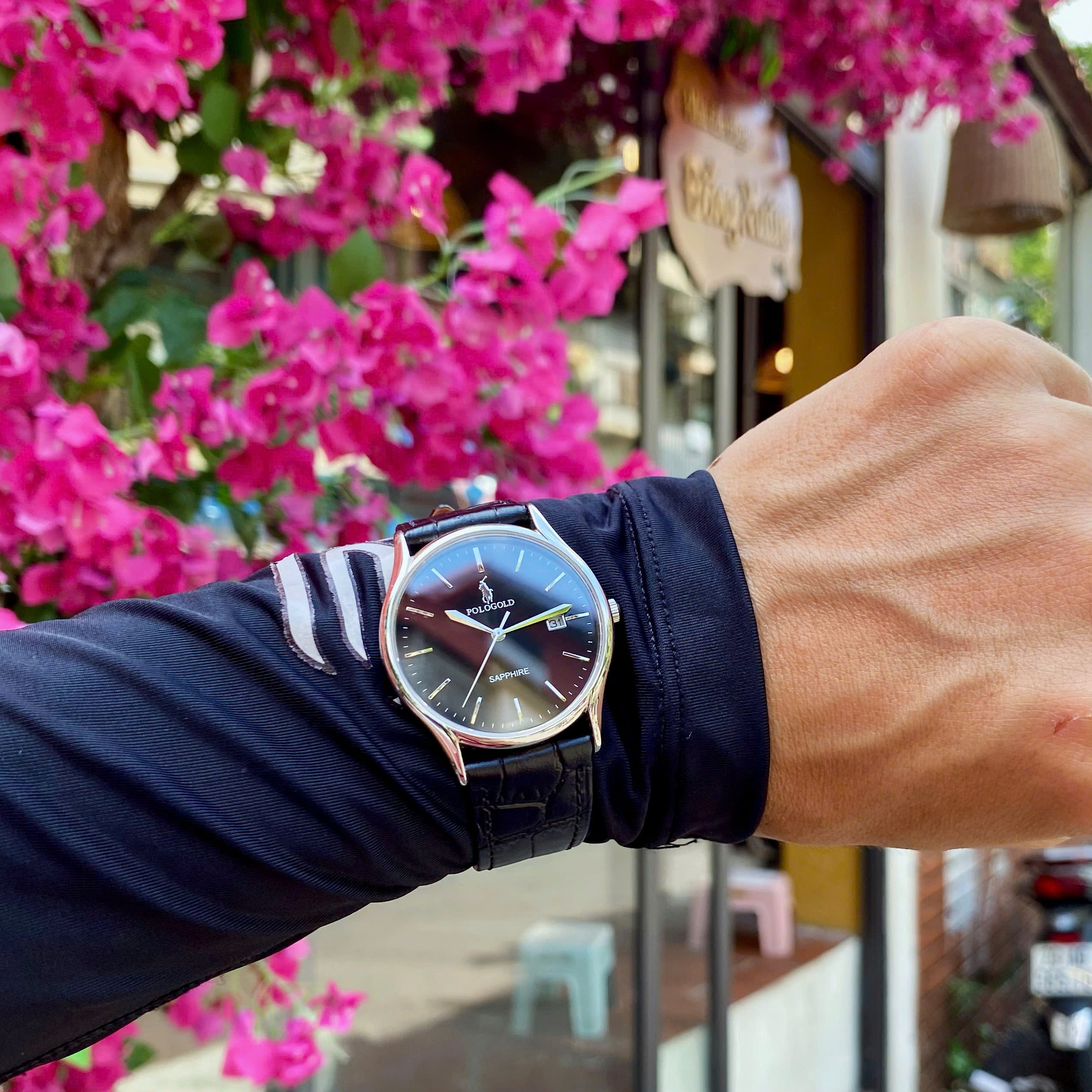 ĐỒNG HỒ NAM POLO GOLD DÂY DA POG2605M