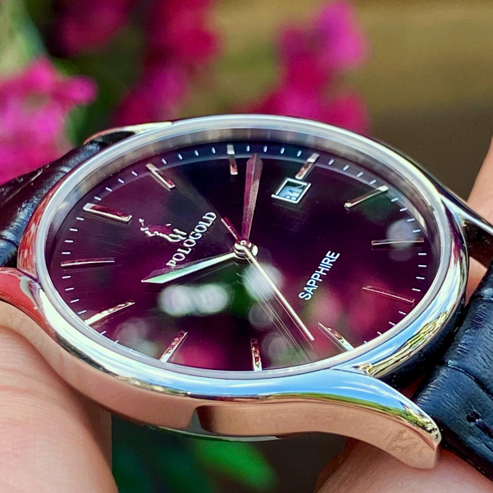 ĐỒNG HỒ NAM POLO GOLD DÂY DA POG2605M