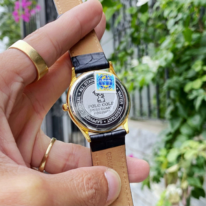 ĐỒNG HỒ NAM POLO GOLD DÂY DA POG2605M