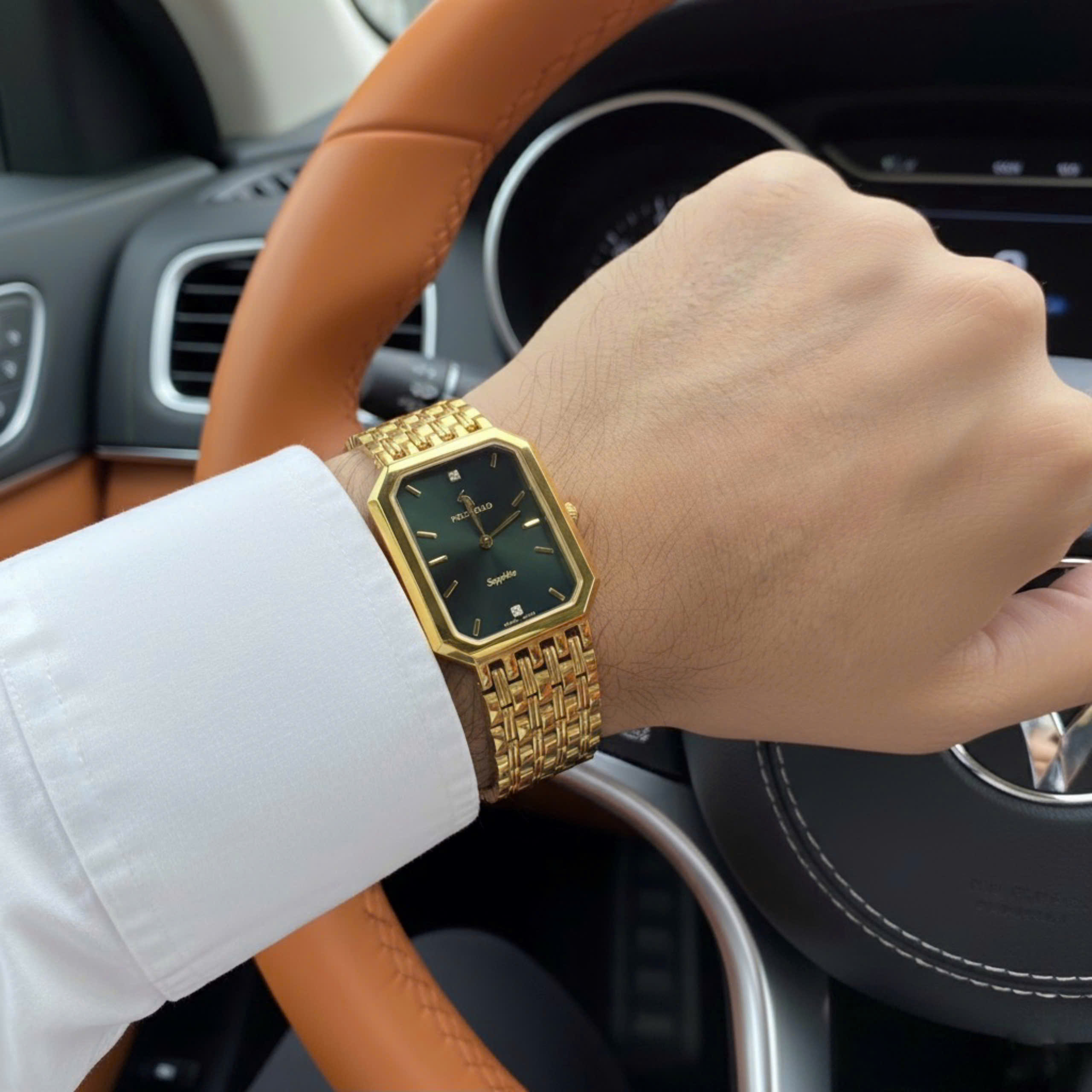 ĐỒNG HỒ NAM POLO GOLD MẶT VUÔNG POG3005M