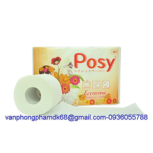 Giấy vệ sinh cao cấp Posy economic có lõi 12 cuộn,2 lớp