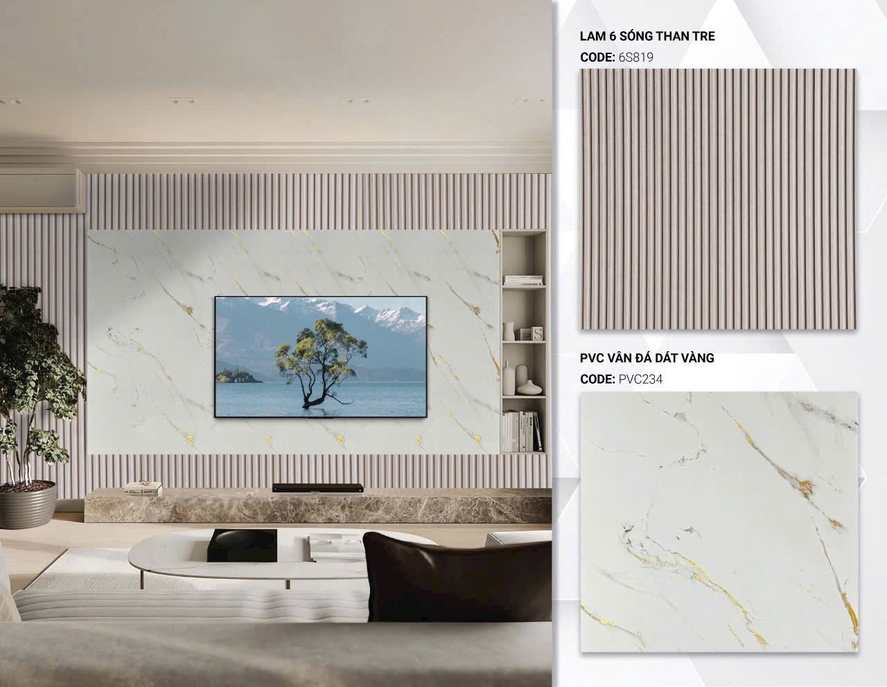 Tấm ốp PVC vân đá GALAWOOD