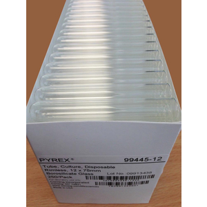 Ống nghiệm thủy tinh không vành 12 mm x 75 mm Pyrex 99445-12