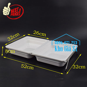 Khay melamine trắng 1/2 chiều cao 6.5cm đựng trái cây