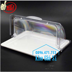 Khay melamine trắng 1/2 chiều cao 4cmm đựng thức ăn