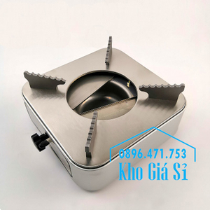 Bếp cồn inox hình vuông màu bạc cao cấp cho nhà hàng quán ăn