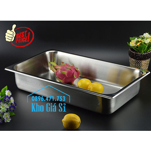 Khay inox chữ nhật cao 10cm có nắp đậy kín chống côn trùng, bụi bẩn đựng trái cây, bánh ngọt