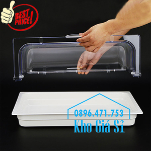 Khay melamine trắng 1/1 chiều cao 6.5cm trưng bày trái cây, thức ăn buffet