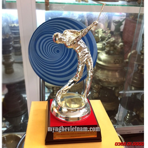 Bộ tượng trao giải cup Golf vàng bạc đồng cao 23cm.