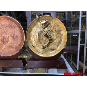 Biểu trưng trống đồng bản đồ Việt Nam đk 22cm vàng bạc đồng làm cúp trao giải