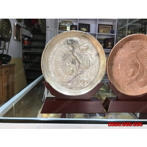 Biểu trưng trống đồng bản đồ Việt Nam đk 22cm vàng bạc đồng làm cúp trao giải