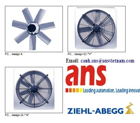 Quạt dàn lạnh Ziehl-Abegg FE071-SDQ.6F.V7, FL050-VQD.4I.V5S. Quạt làm mát