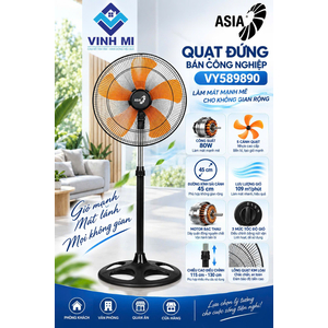 Quạt đứng bán công nghiệp ASIAVINA -VY589890 (Đen 80W )