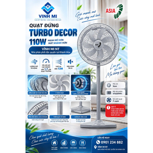 Quạt đứng ASIAVINA TURBO DECOR - VY659991- Xám 110W