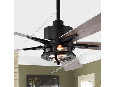 QUẠT TRẦN ĐÈN 5 CÁNH ĐIỀU KHIỂN TỪ XA BLACK