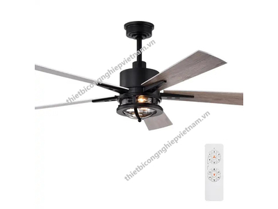 QUẠT TRẦN ĐÈN 5 CÁNH ĐIỀU KHIỂN TỪ XA BLACK