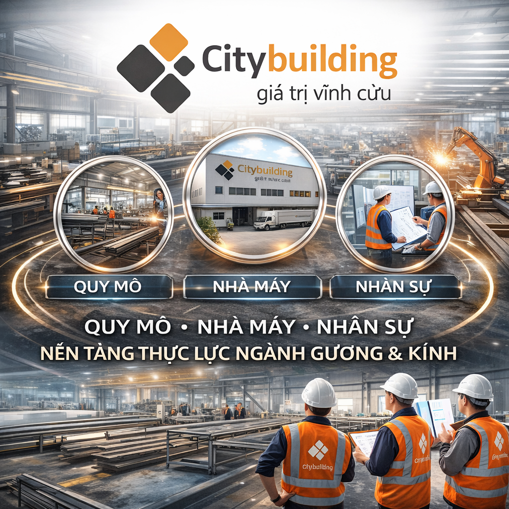 📌 QUY MÔ – NHÀ MÁY – NHÂN SỰ CITYBUILDING – NỀN TẢNG THỰC LỰC NGÀNH GƯƠNG & KÍNH