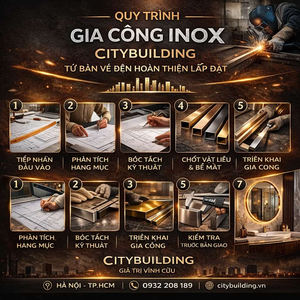 QUY TRÌNH GIA CÔNG INOX CITYBUILDING TỪ BẢN VẼ ĐẾN HOÀN THIỆN LẮP ĐẶT