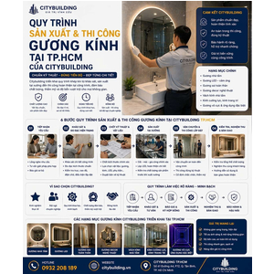 QUY TRÌNH SẢN XUẤT VÀ THI CÔNG GƯƠNG KÍNH TẠI TP.HCM CỦA CITYBUILDING