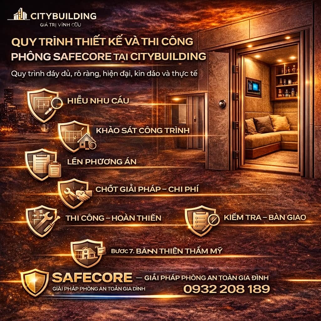 QUY TRÌNH THIẾT KẾ VÀ THI CÔNG PHÒNG SAFECORE TẠI CITYBUILDING