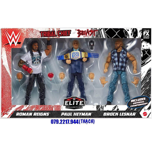 WWE TRIBAL CHIEF VS THE BEAST INCARNATE (ROMAN REIGNS - PAUL HEYMAN & BROCK LESNAR) - ELITE 3-PACK (EXCLUSIVE)