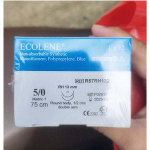 Chỉ phẫu thuật Ecolene, USP 5/0, 75cm, RH 13mm, 2 kim R57RH132