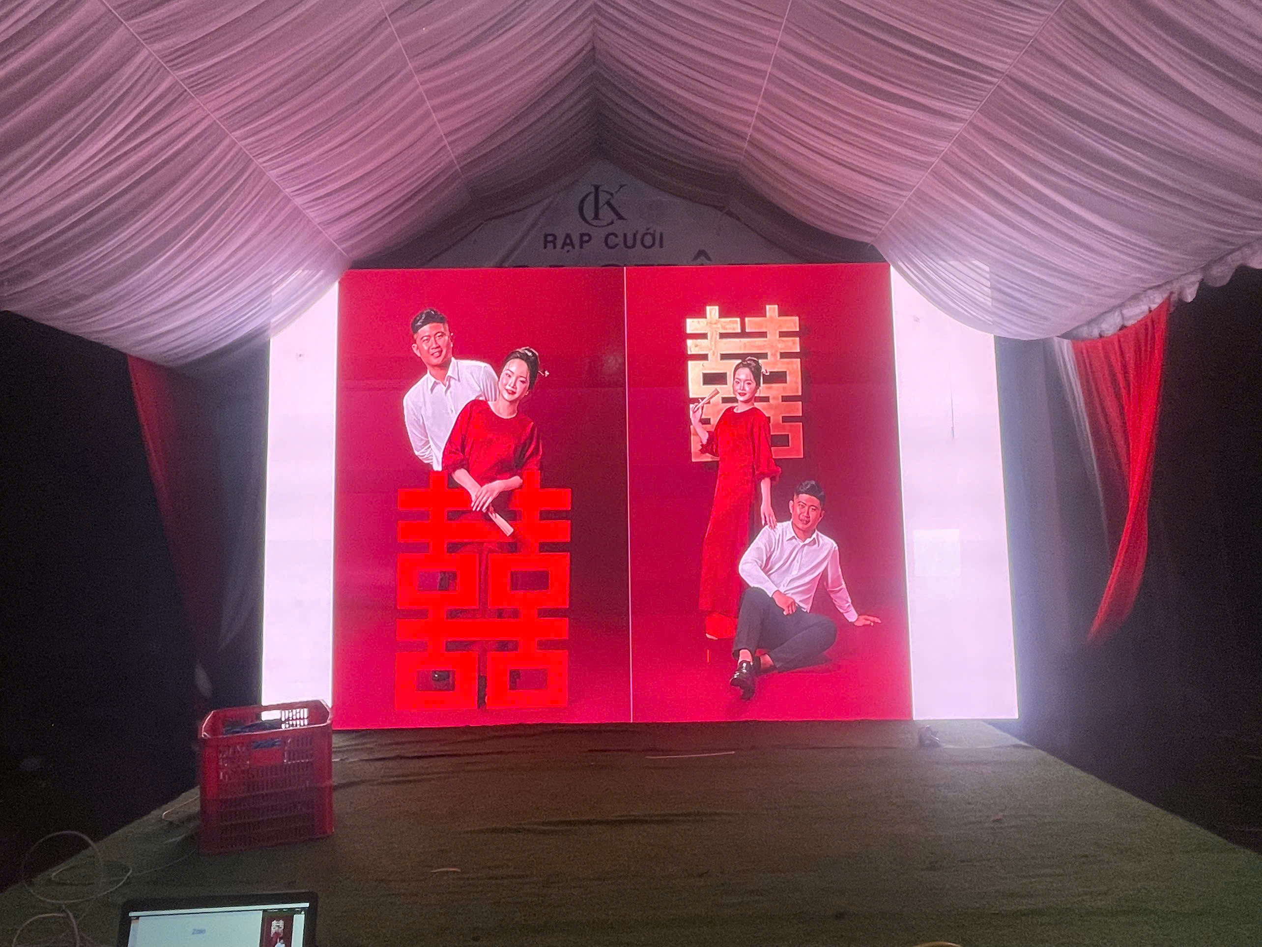 Nơi cho thuê màn hình led cho đàm cưới tại nhà ở tp hcm, màn hình led sân khấu cưới