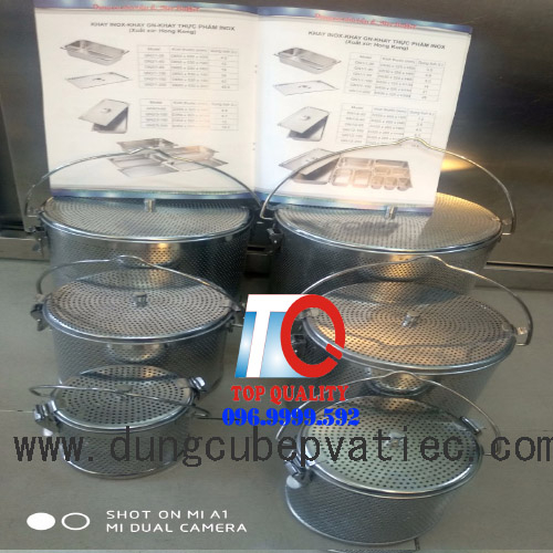 giỏ lược xương, giỏ lược gia vị, cont inox, cont lỗ, cont nhựa