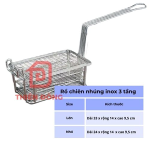 Rổ Chiên Nhúng Inox 3 Tầng Cho Nhà Hàng, Quán Ăn Giá Tốt