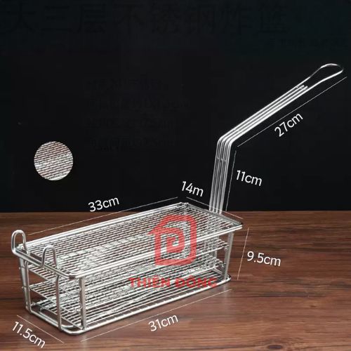 Rổ Chiên Nhúng Inox 3 Tầng Cho Nhà Hàng, Quán Ăn Giá Tốt