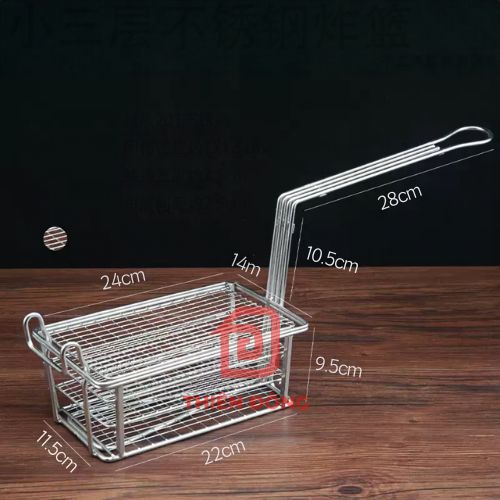 Rổ Chiên Nhúng Inox 3 Tầng Cho Nhà Hàng, Quán Ăn Giá Tốt