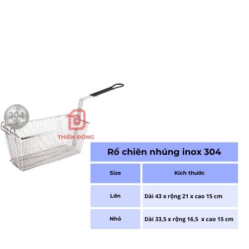 Rổ Chiên Nhúng Inox 304 Cán Đen – Giá Xưởng chuyên Dụng Cho Bếp Chiên Nhúng