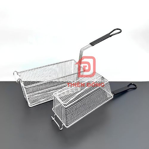 Rổ Chiên Nhúng Inox 304 Cán Đen – Giá Xưởng chuyên Dụng Cho Bếp Chiên Nhúng