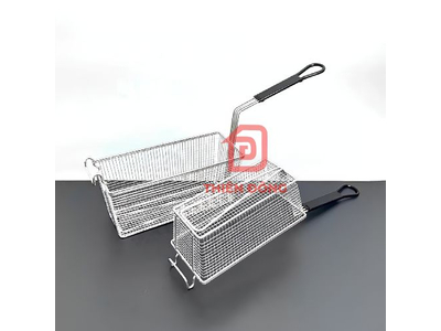 Rổ Chiên Nhúng Inox 304 Cán Đen – Giá Xưởng chuyên Dụng Cho Bếp Chiên Nhúng
