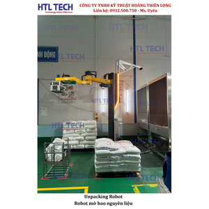 Robot gắp xả bao nguyên liệu