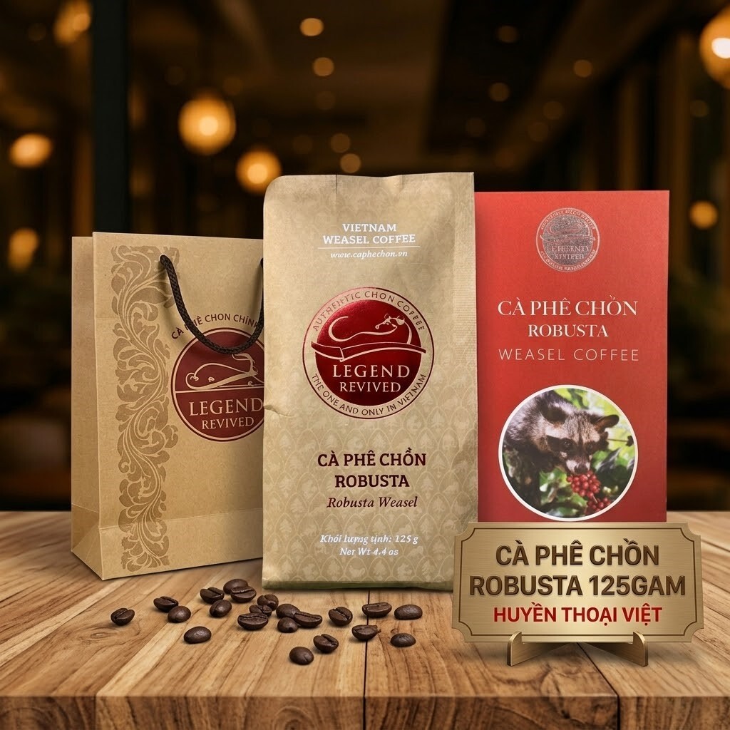 [HỘP GIẤY]Cà Phê Chồn Robusta Legend (Robusta Weasel Coffee) 125g