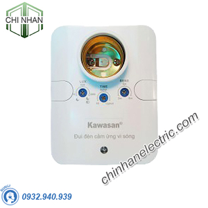 Đui Đèn Cảm Ứng Vi Sóng , Xuyên Qua Vách Gỗ/Thạch Cao Cửa Nhựa - RS686B (Có ngõ phụ thêm đèn) - KAW